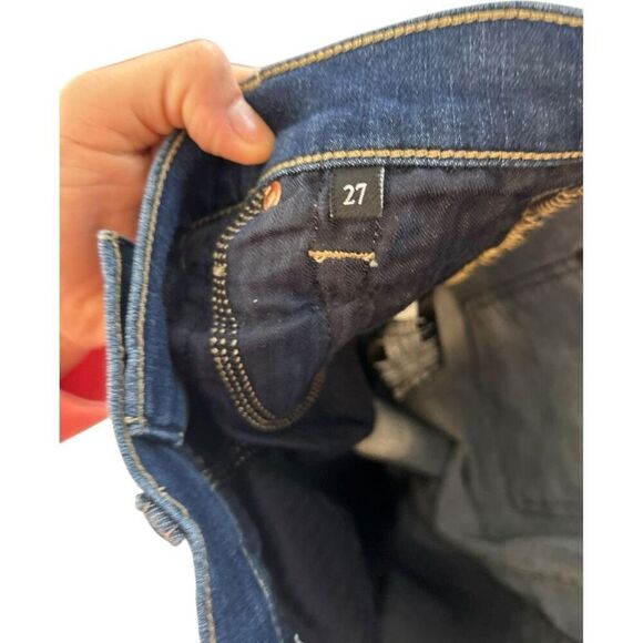 7 for all Mankind Cropped Alexa Jeans Size 27 Dark Wash Classic Closet Staple - Picture 11 of 15